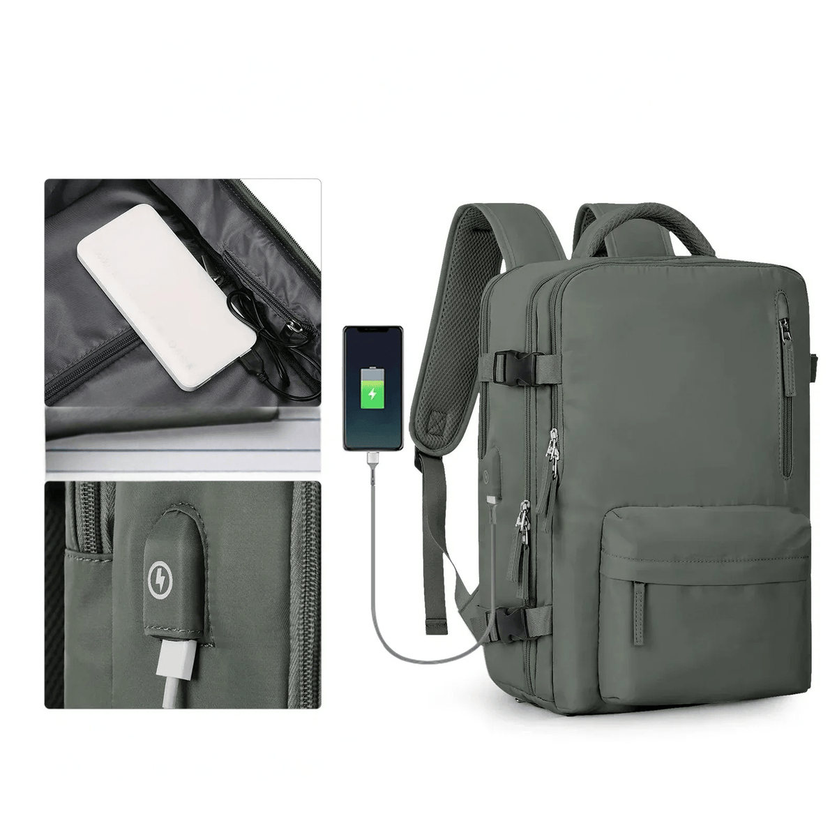 35L Travel Backpack with USB Charging Port – Water-Resistant Laptop Bag with Wet & Dry Compartments for Work, Gym & Weekend Trips | Lonoma