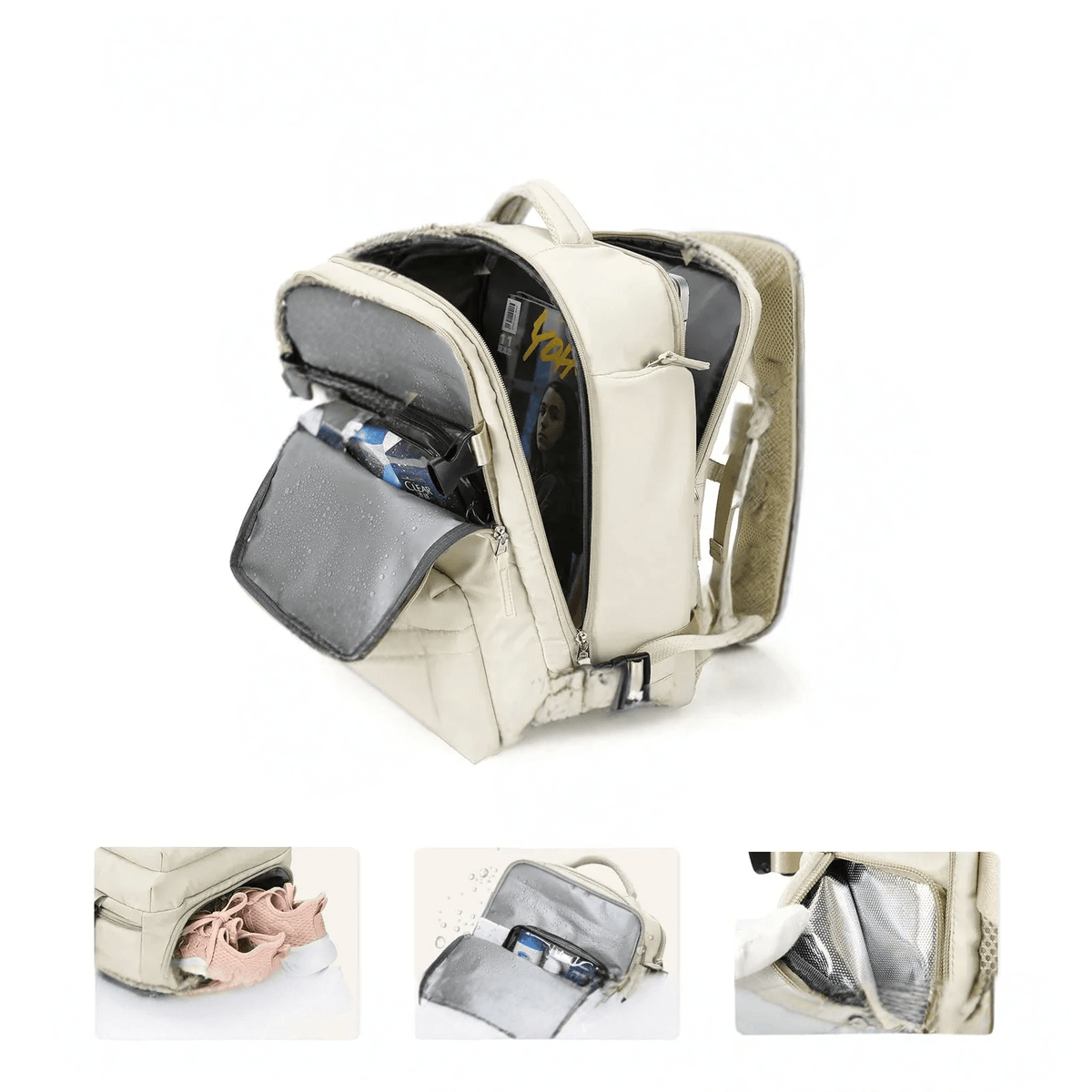 35L Travel Backpack with USB Charging Port – Water-Resistant Laptop Bag with Wet & Dry Compartments for Work, Gym & Weekend Trips | Lonoma