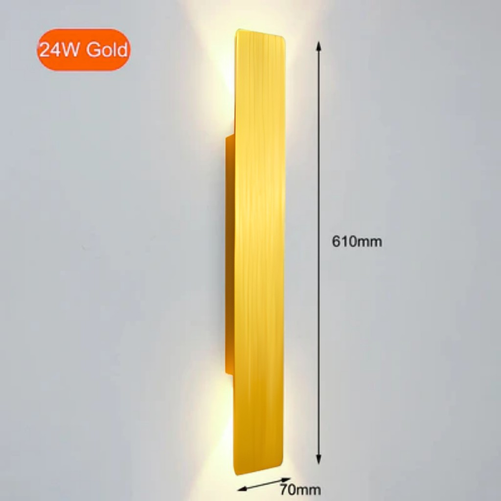 Gold Outdoor Wall Sconce, Up & Down LED Aluminum Weatherproof Exterior Light for Patio, Porch, Deck, Garage & Entryway Wall | Lonoma