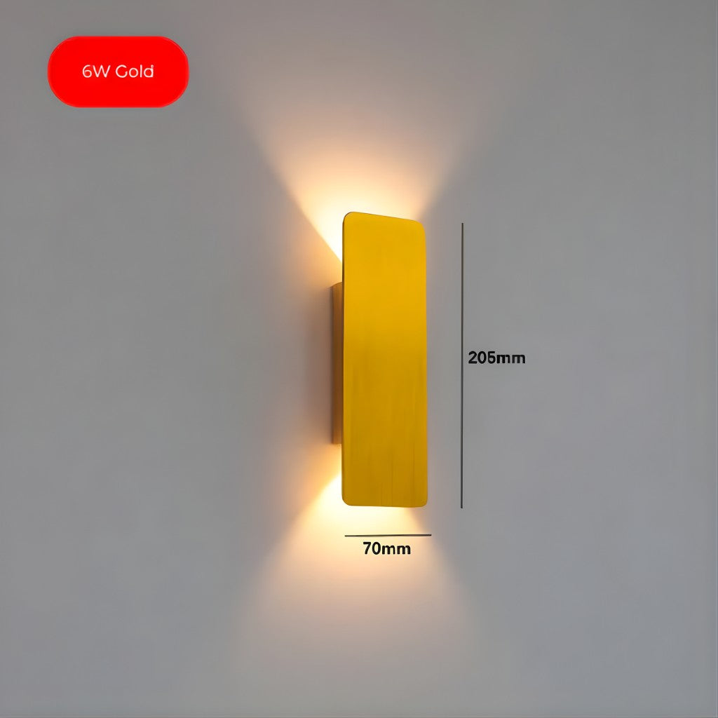 Gold Outdoor Wall Sconce, Up & Down LED Aluminum Weatherproof Exterior Light for Patio, Porch, Deck, Garage & Entryway Wall | Lonoma