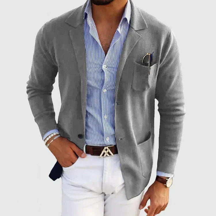 Men's Notch Lapel Blazer — Classic Single-Breasted Jacket for Smart-Casual & Business Occasions | Koossa