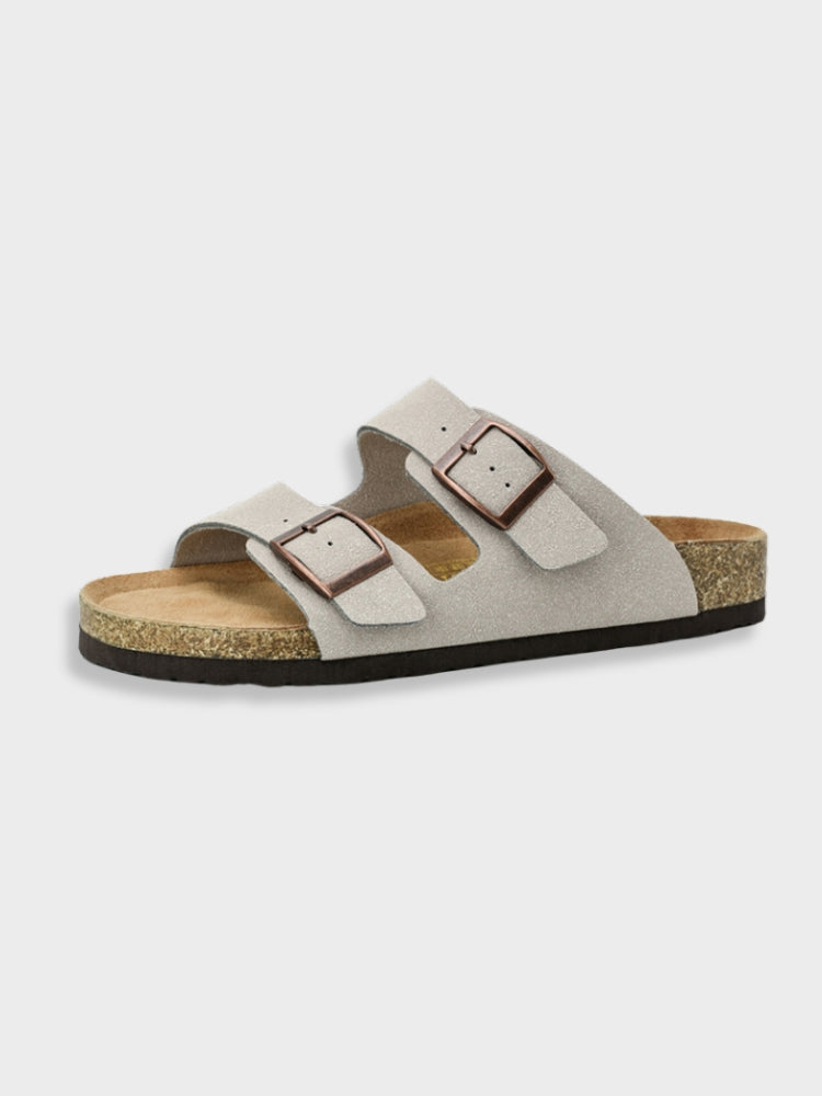 Men's Double-Strap Slide Sandals with Contoured Footbed — Adjustable Summer Slippers for Everyday Comfort | Koossa