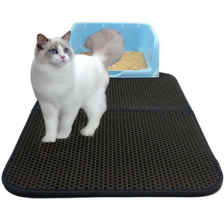Cat Litter Mat Trapping Double Layer Foldable Waterproof Non Slip EVA Foam BPA Free 30x45 40x55 55x75cm Kitten Litter Catcher | Koossa