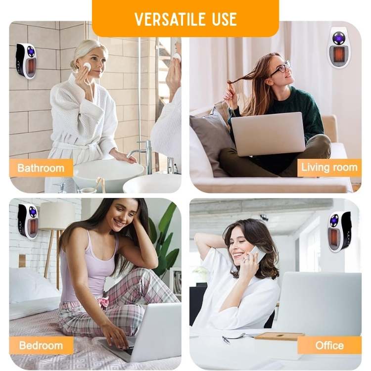 Radiateur céramique électrique compact pour chauffage rapide pièces 32 m² salle bain bureau maison hiver | Koossa
