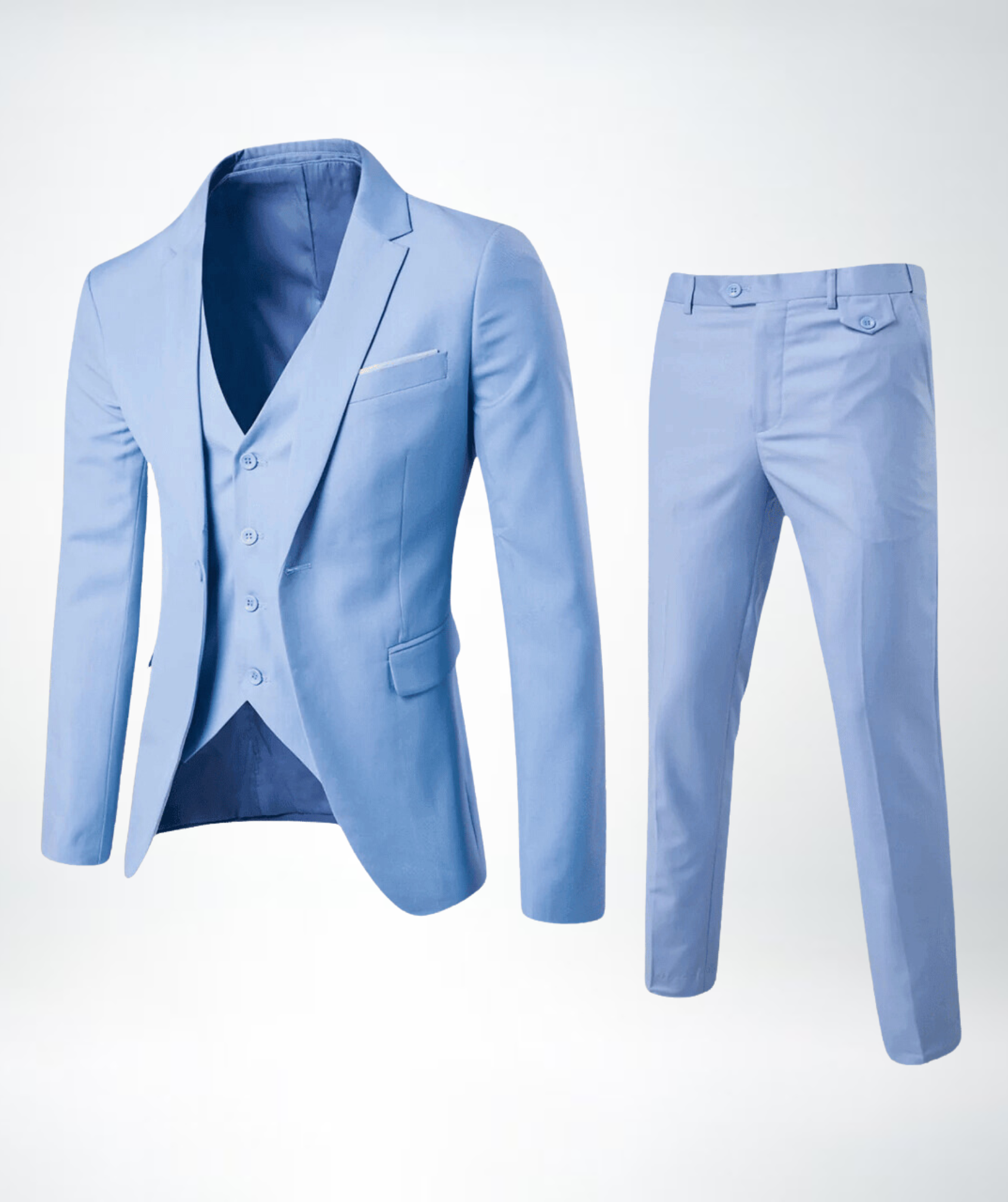 Men's Three-Piece Suit with Waistcoat — Classic Formal Suit for Weddings & Business | Koossa