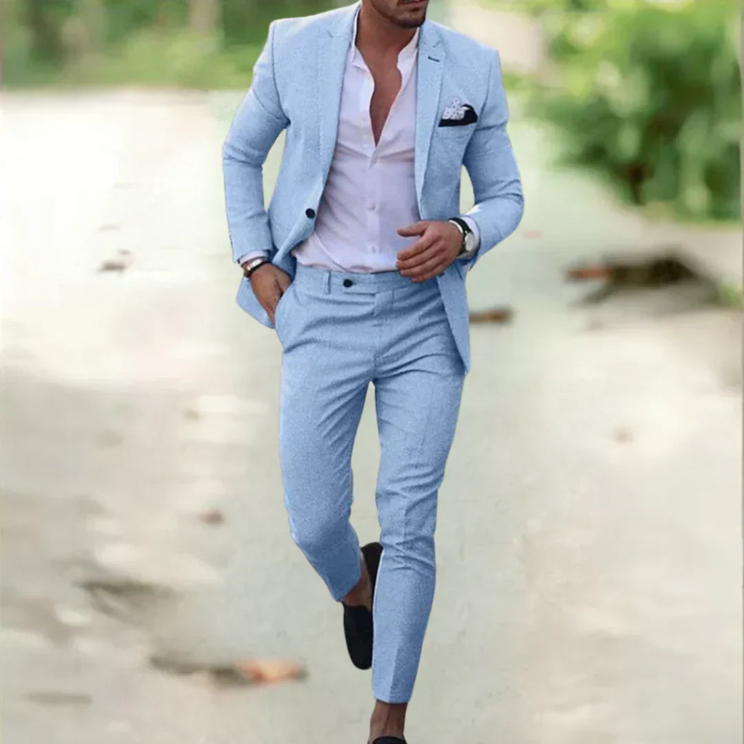 Men's Two-Piece Suit — Elegant Slim Fit Suit for Summer Weddings, Garden Parties & Business | Koossa