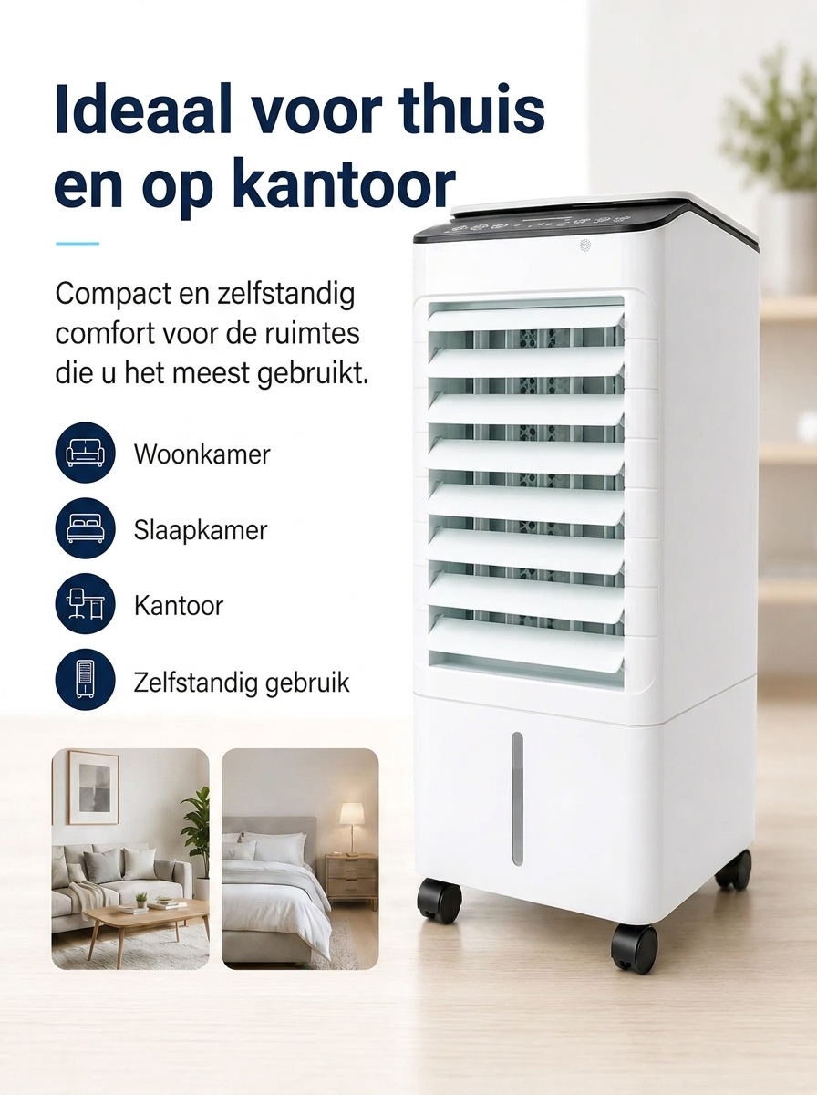 Rafraîchisseur d'air mobile 3-en-1 avec réservoir 7 L, minuteur et trois vitesses de ventilation pour intérieur | Koossa