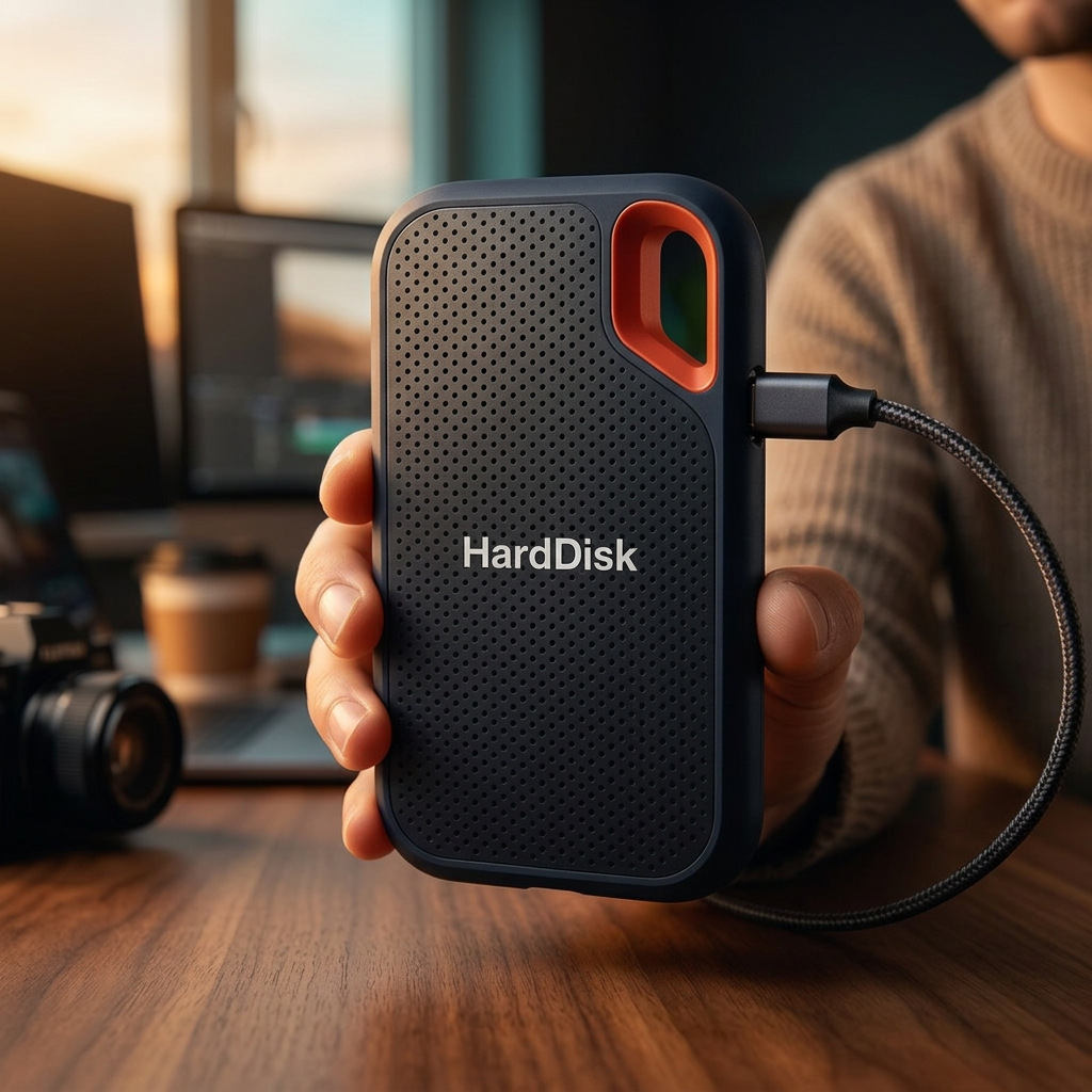 Portable External SSD Hard Drive USB 3.2 Type-C, Black – Fast Backup Storage for Laptop, Phone, Tablet, Photos & Video Editing | Lonoma
