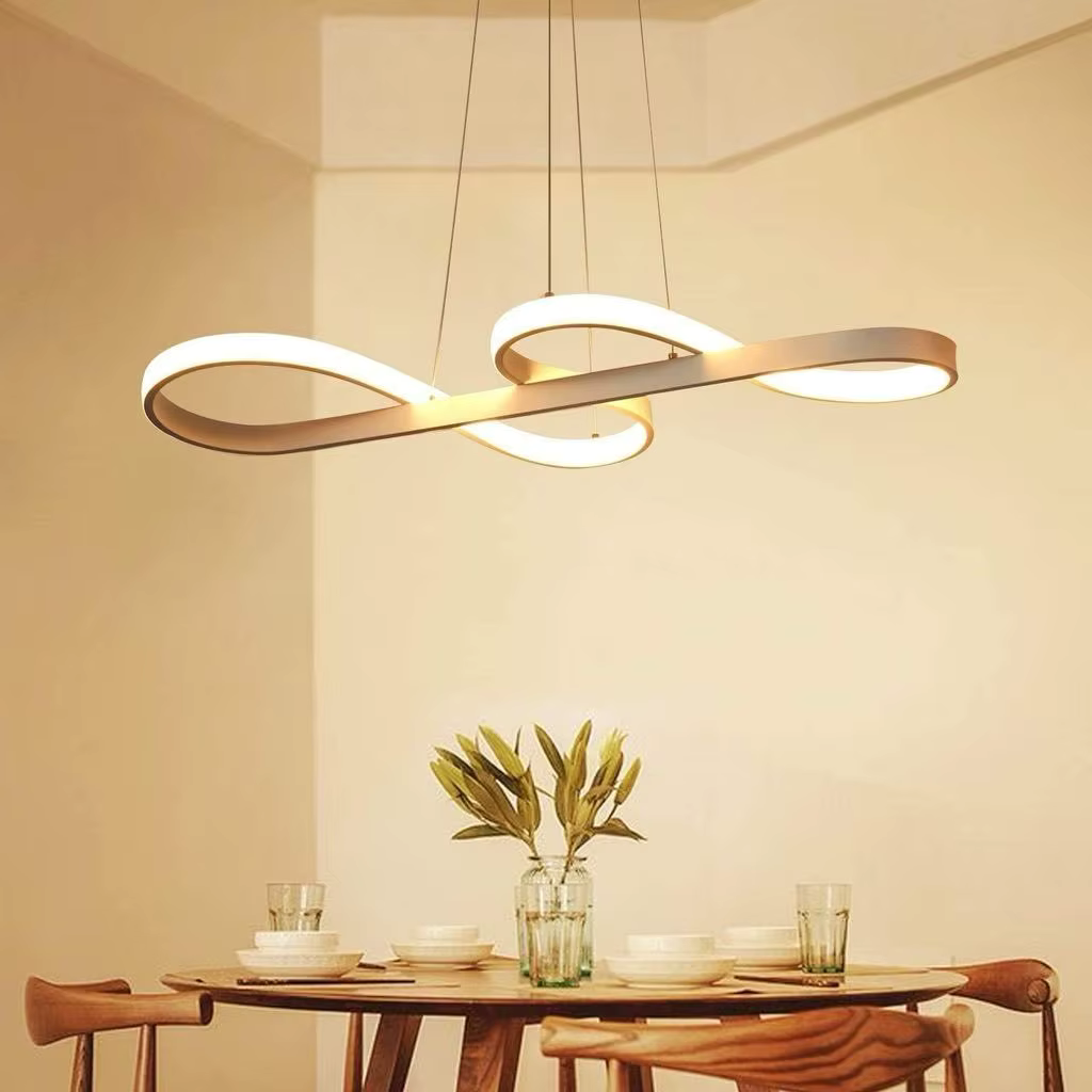 Suspension LED à Anneaux Réglable en Hauteur Trois Températures de Couleur Aluminium Acrylique Design Moderne | Koossa