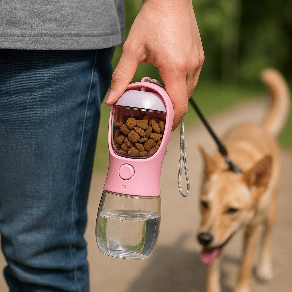 Portable Dog Water Bottle with Bowl Leak Proof Travel Drinking Dispenser BPA Free Lightweight Walking Hiking Outdoor Pet Hydration Bottle | Koossa