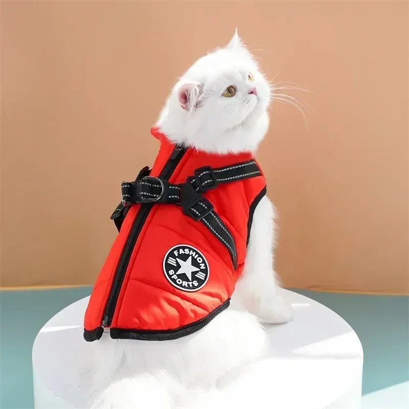 Dog Jacket Harness 2-in-1 Waterproof Fleece Lined Reflective S to 5XL Small Large Dogs Winter Coat Zip | Koossa