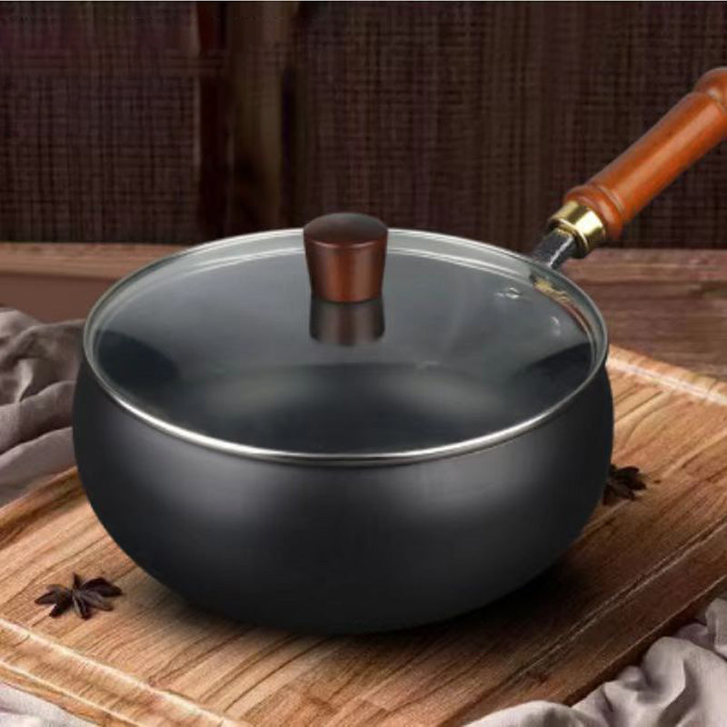 Récipient Profond en Fonte Noire 24 cm Induction Gaz Four Sautés Mijotés Braisés Cuisine Asiatique Robuste | Koossa