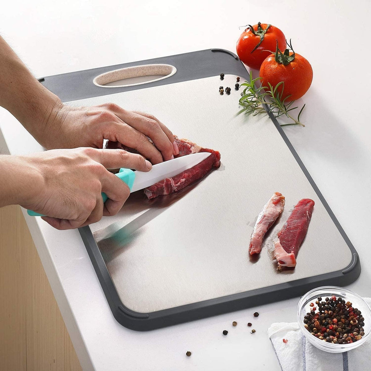 Stainless Steel Cutting Board for Safe Food Prep, Heat-Resistant Metal Chopping Surface for Kitchen Use | Lonoma