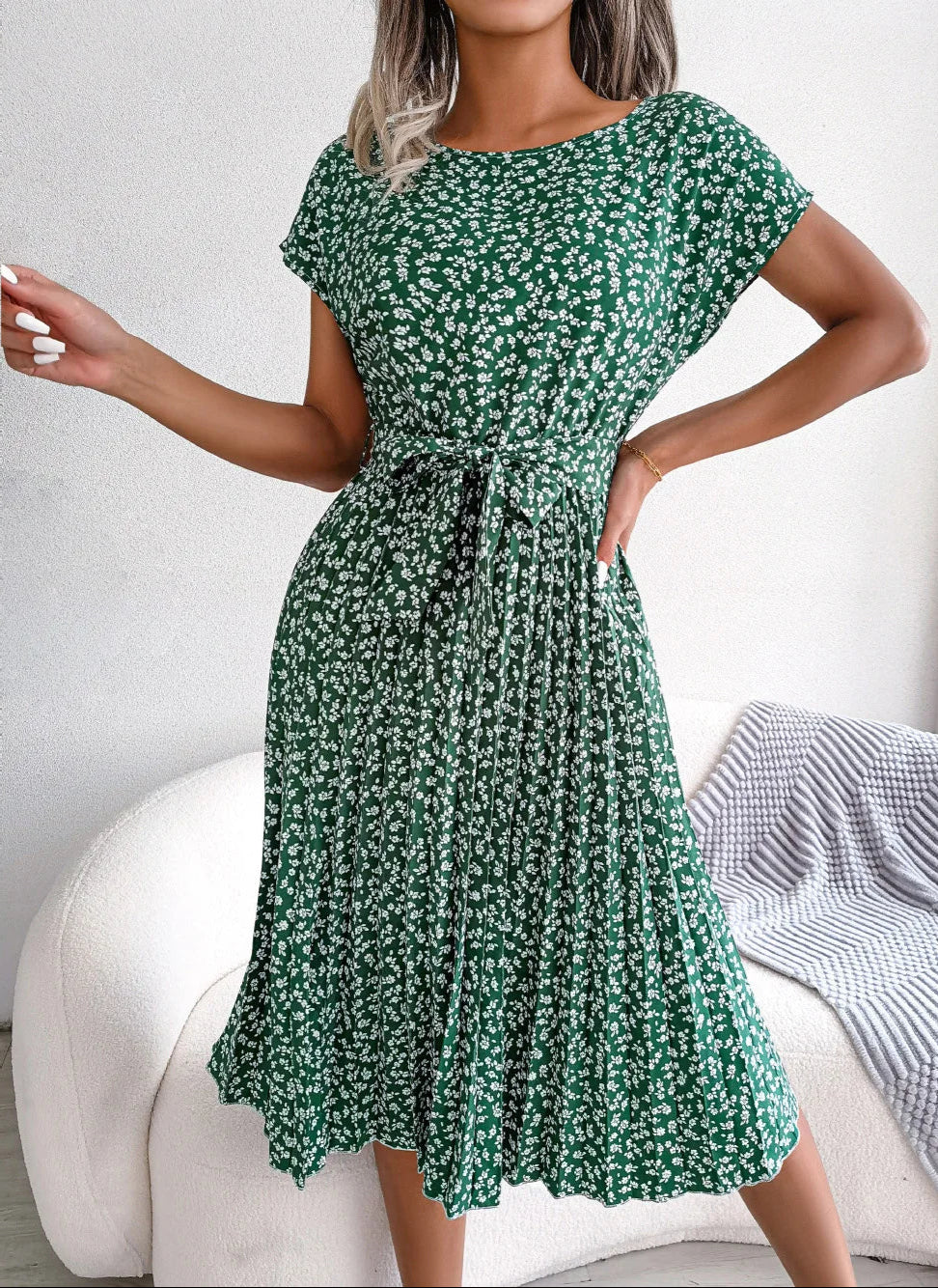 Women's Flowing Summer Dress with Feminine Silhouette — Elegant Day to Evening Dress for Warm Weather & Garden Parties | Koossa