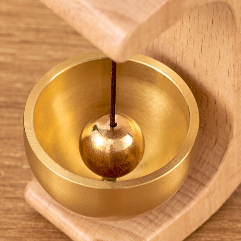 Carillon éolien en bois magnétique avec bol sonore suspendu style scandinave décoration méditative zen | Koossa