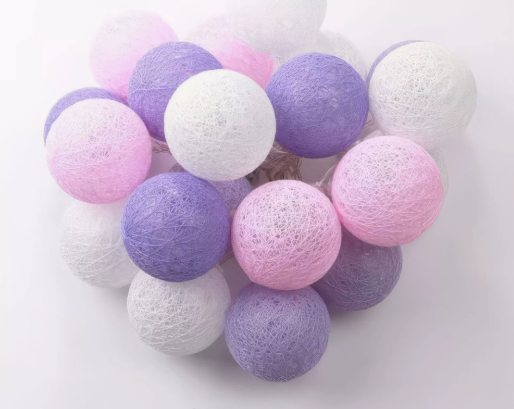 Cotton Ball String Lights, USB or Battery Powered Fairy Lights for Bedroom, Living Room, Nursery, Party & Covered Patio Decor | Lonoma