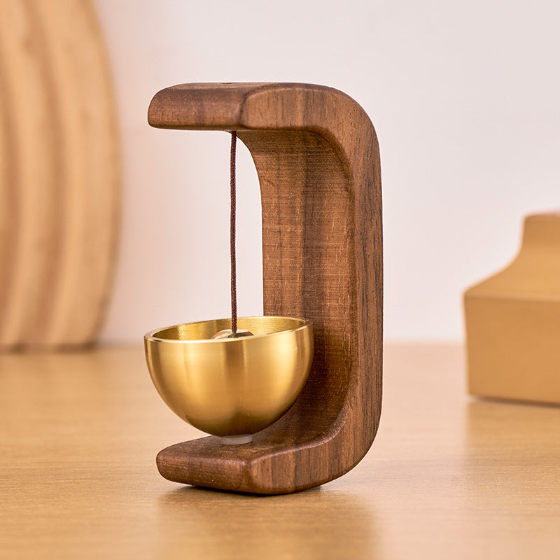 Carillon éolien en bois magnétique avec bol sonore suspendu style scandinave décoration méditative zen | Koossa