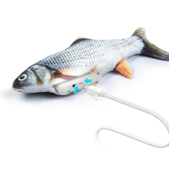 Cat Floppy Fish Toy USB Rechargeable Motion Sensor Catnip Cotton Plush Wiggling Fish Kicker Indoor Kitten Hunt | Koossa