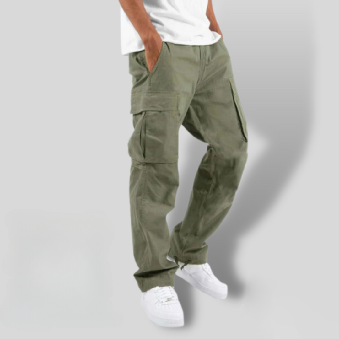 Relaxed Cargo Trousers with Flap Pockets in Cotton Twill | Versatile Everyday Trousers with Functional Utility Styling | Koossa