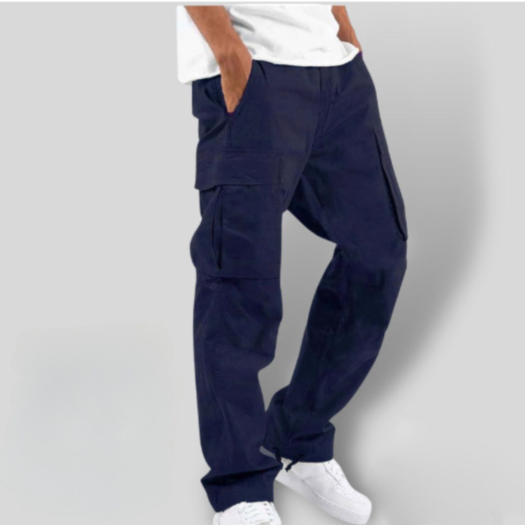 Relaxed Cargo Trousers with Flap Pockets in Cotton Twill | Versatile Everyday Trousers with Functional Utility Styling | Koossa
