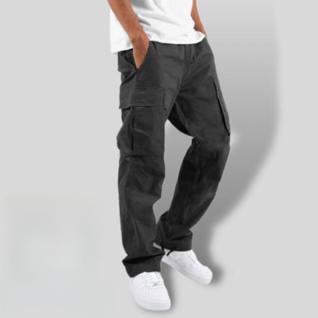 Relaxed Cargo Trousers with Flap Pockets in Cotton Twill | Versatile Everyday Trousers with Functional Utility Styling | Koossa