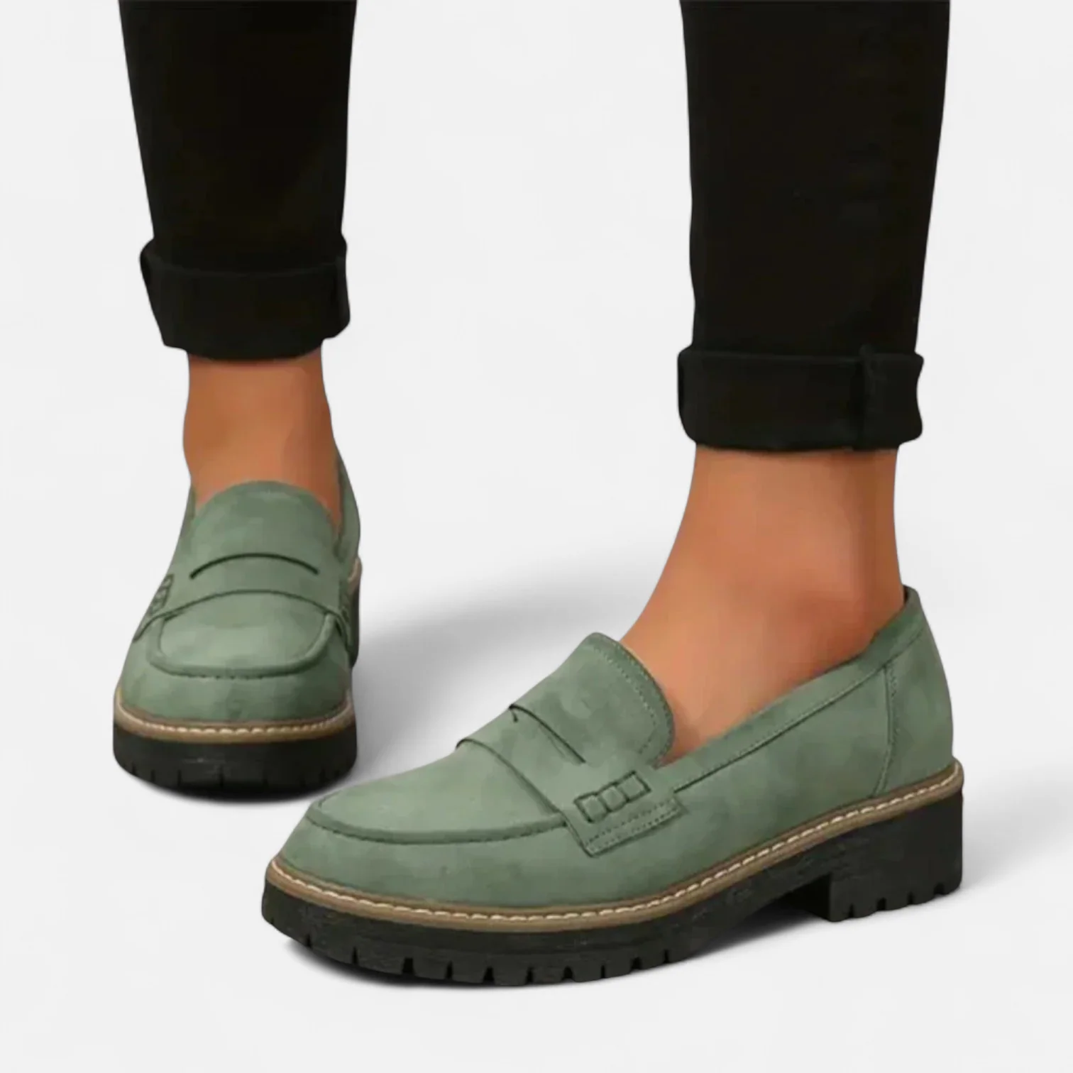 Women's Chunky Sole Loafers in Black, Khaki, Pink, Navy & More | Koossa