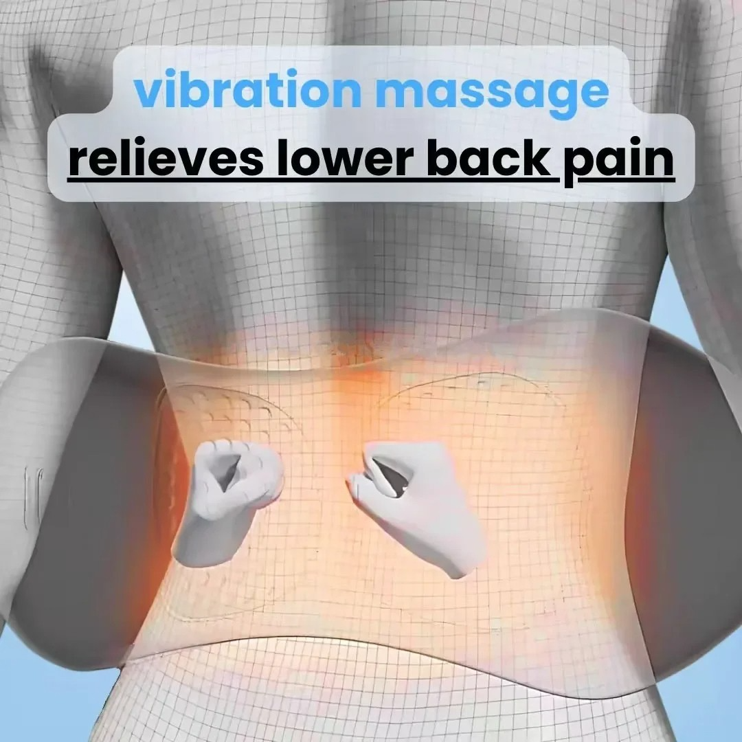 Lower Back Massager with Heat and Vibration, Cordless Rechargeable Lumbar Support Massage Device for Home, Office, Couch & Travel | Lonoma