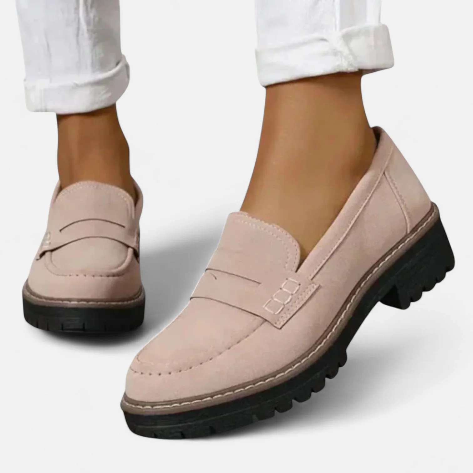 Women's Chunky Sole Loafers in Black, Khaki, Pink, Navy & More | Koossa