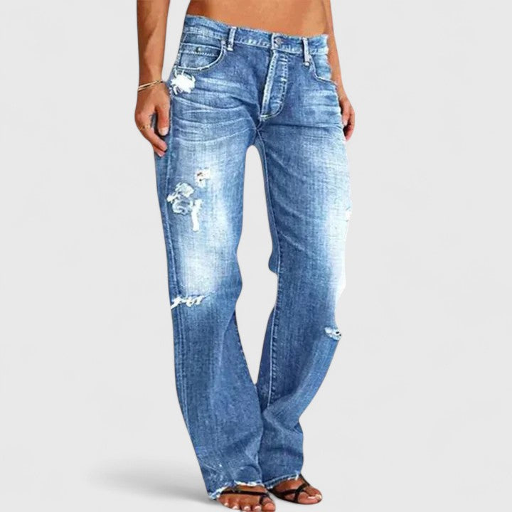 Women's Wide-Leg Low-Rise Jeans in Classic Denim — Relaxed, Elegant Fit for Every Day | Koossa