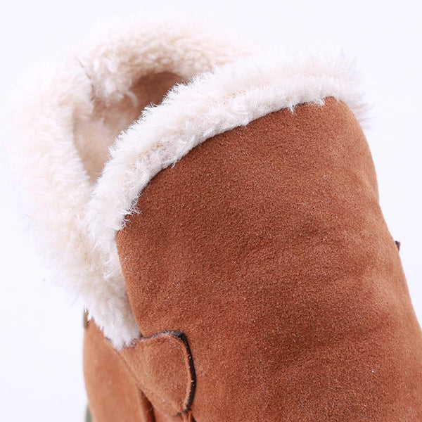 Women's Slip-On Ankle Boots with Platform Sole and Stitch Detail in Khaki, Brown, and Black | Comfortable Winter Footwear for Everyday Wear | Koossa