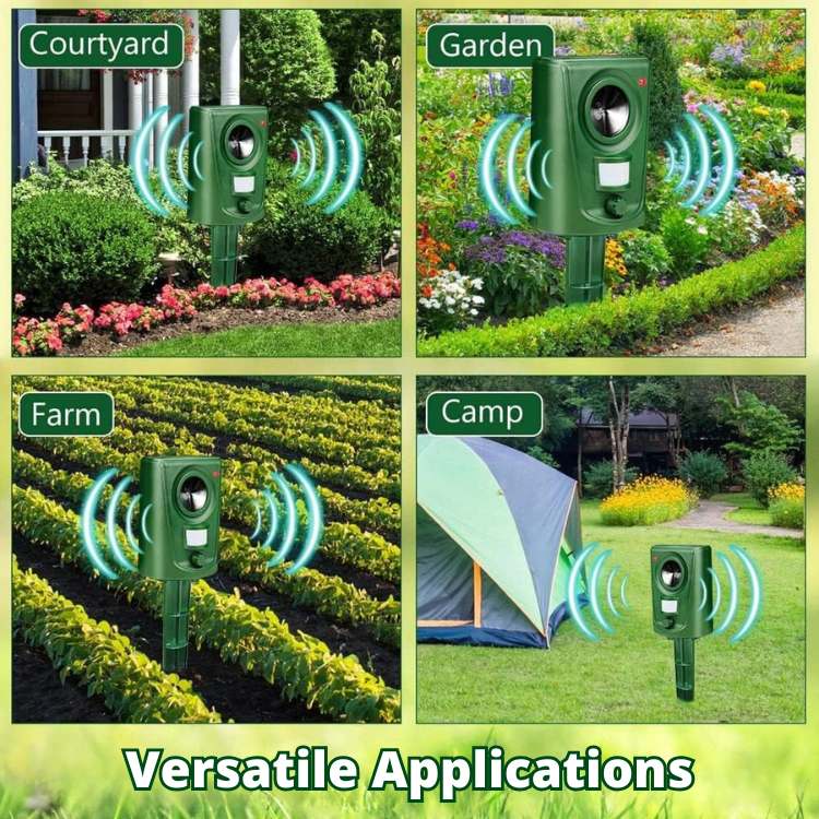 Ultrasonic Cat Repeller Outdoor, Motion Activated, Weather-Resistant Cat Deterrent for Garden, Yard, Flower Beds & Patio Use | Lonoma