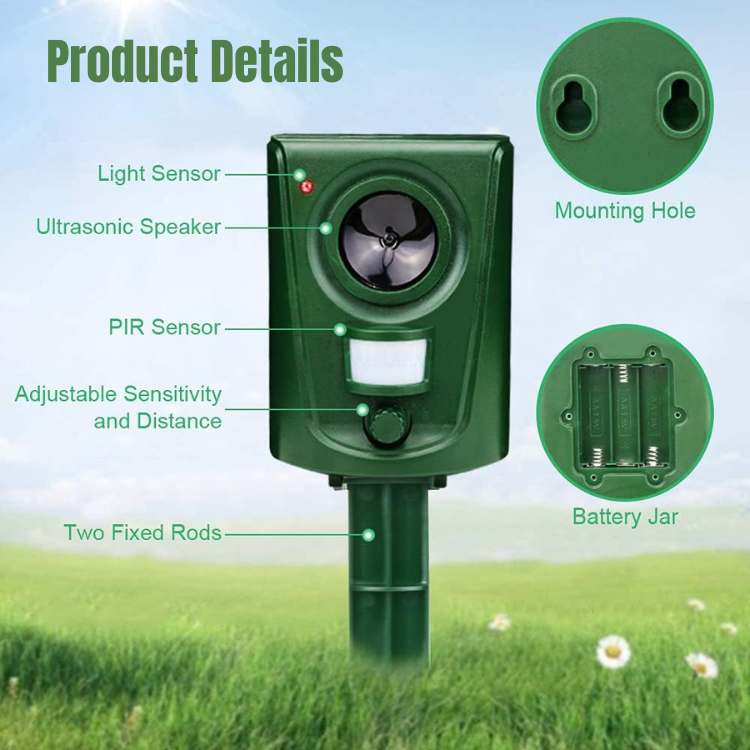 Ultrasonic Cat Repeller Outdoor, Motion Activated, Weather-Resistant Cat Deterrent for Garden, Yard, Flower Beds & Patio Use | Lonoma