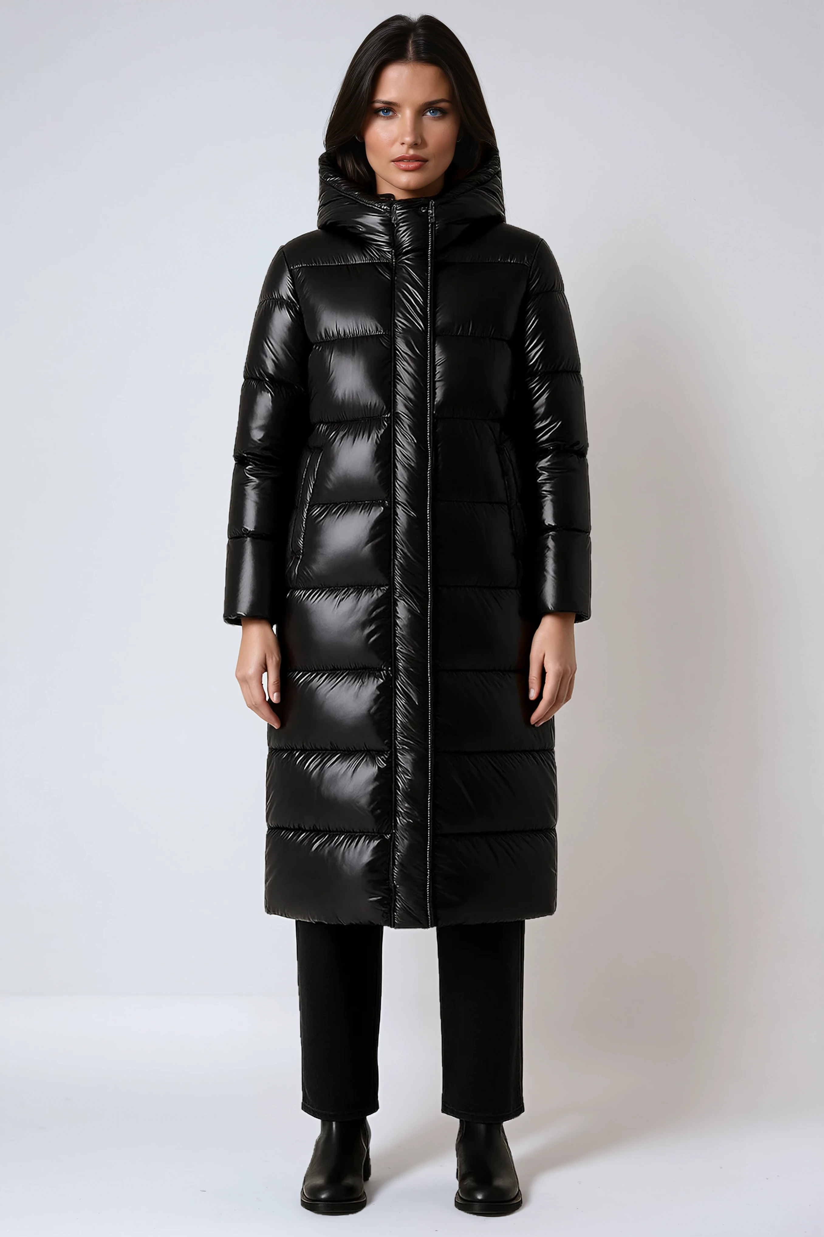 Women's Long Hooded Puffer Coat — Warm Quilted Winter Jacket for City & Country | Koossa