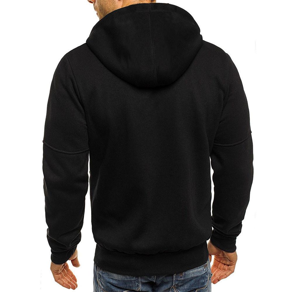 Men's Zip-Up Hooded Sweatshirt with Multi-Pocket Detail | Drawstring Hood | Contemporary Casual Layering | Koossa