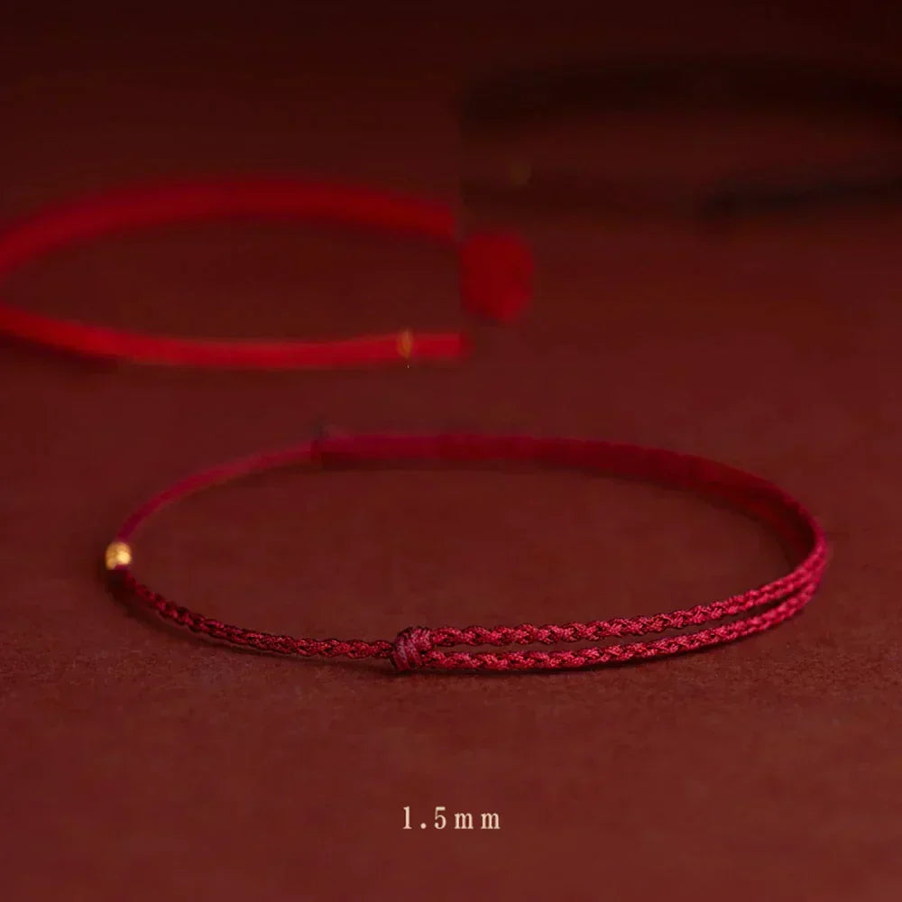 Bracelet tressé en cordon avec perles dorées – Symbole de protection et d'énergie positive pour femme réglable | Koossa