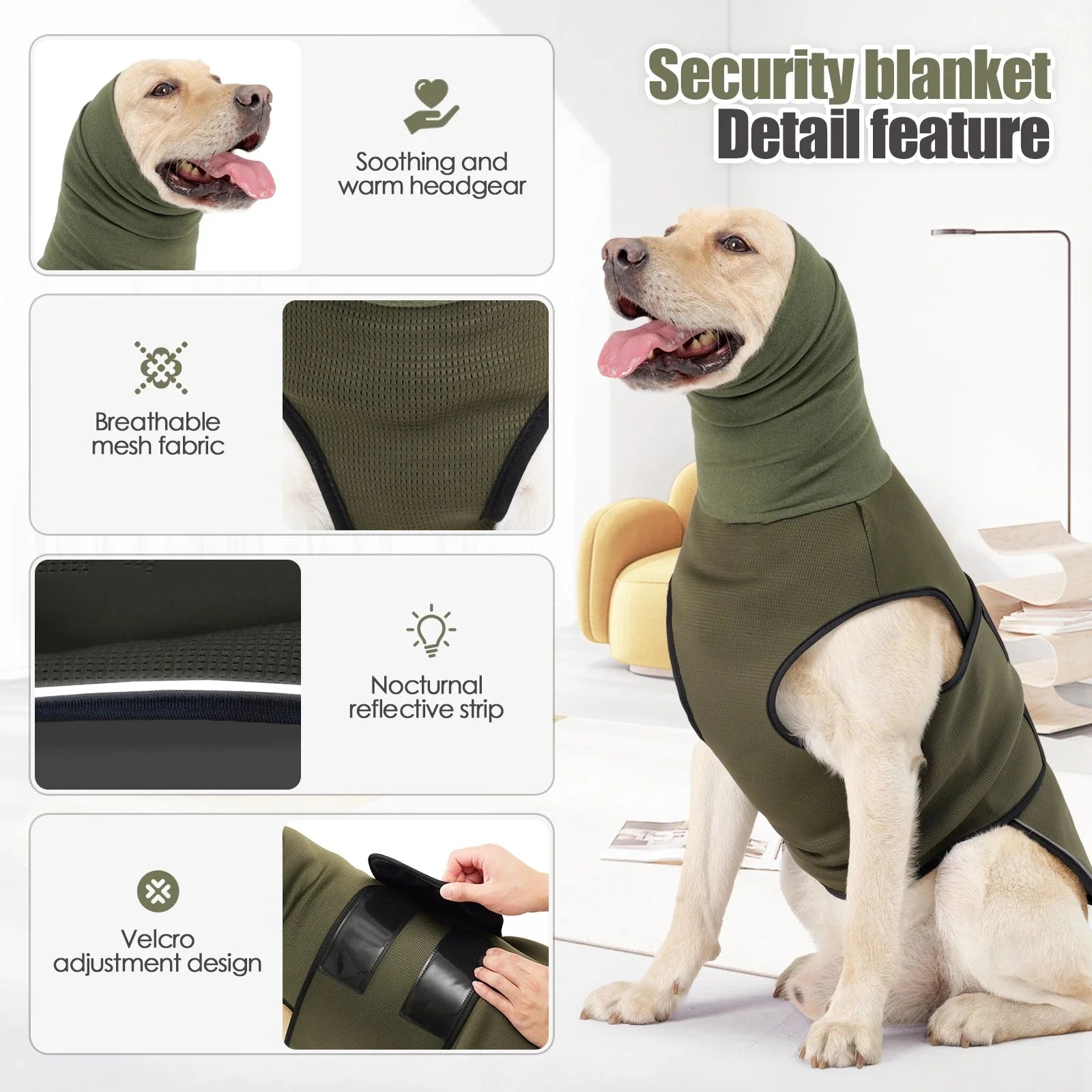 Dog Cat Anxiety Wrap Vest Breathable Adjustable XS–3XL Calming Thunder Shirt Fireworks Travel Separation Anxiety | Koossa
