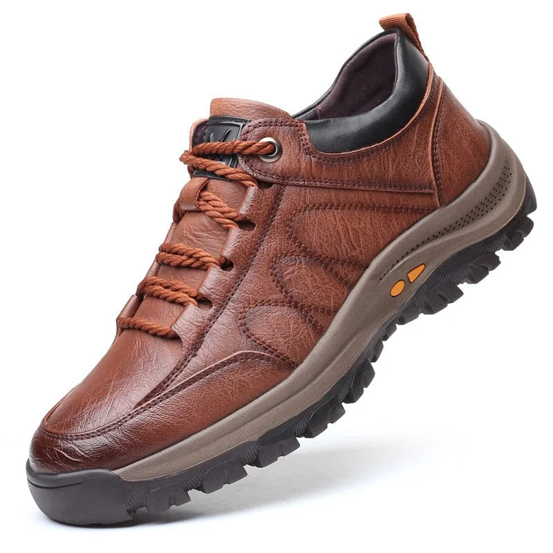 Men's Black Leather Lace-Up Shoes — Classic Orthopedic Shoes for Work & Everyday Comfort | Koossa