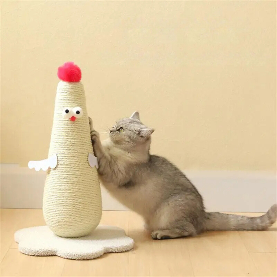 Cat Scratching Post Sisal Chicken Shape Novelty Kitten Scratcher Claw Toy Floor Standing | Koossa