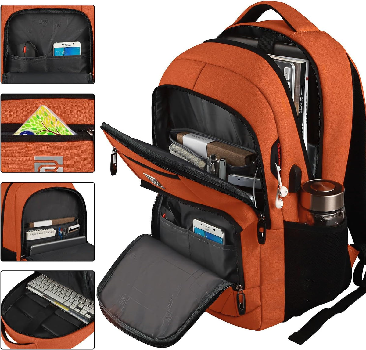 Laptop Backpack with USB Charging Port, Fits 15.6-Inch Laptops, Anti-Theft Pocket, Water-Resistant Travel Daypack for College & Work | Lonoma
