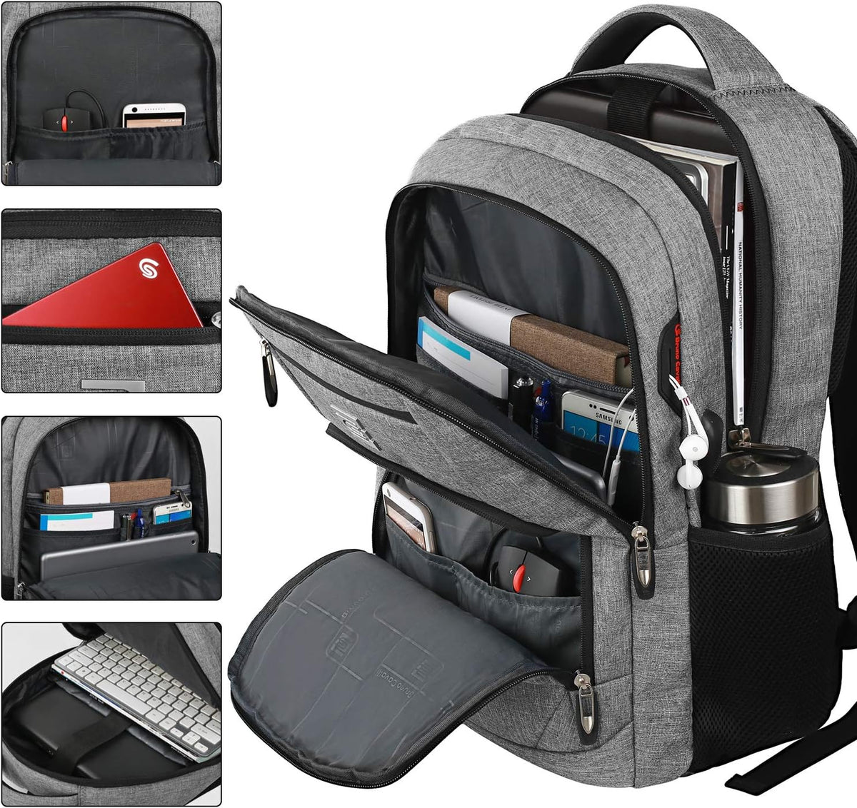 Laptop Backpack with USB Charging Port, Fits 15.6-Inch Laptops, Anti-Theft Pocket, Water-Resistant Travel Daypack for College & Work | Lonoma