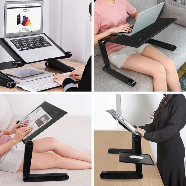 Adjustable Ergonomic Laptop Stand — 360° Rotating Multi-Angle Portable Workstation for Home & Office | Koossa