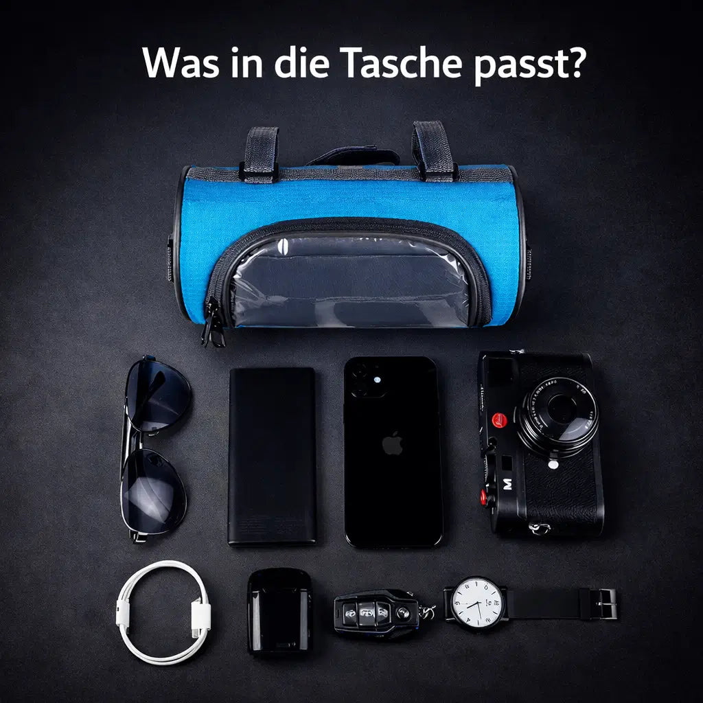 Bike Phone Mount Bag for Handlebars with Touch Window, Storage Pouch for Cycling Navigation, Keys & Essentials | Lonoma