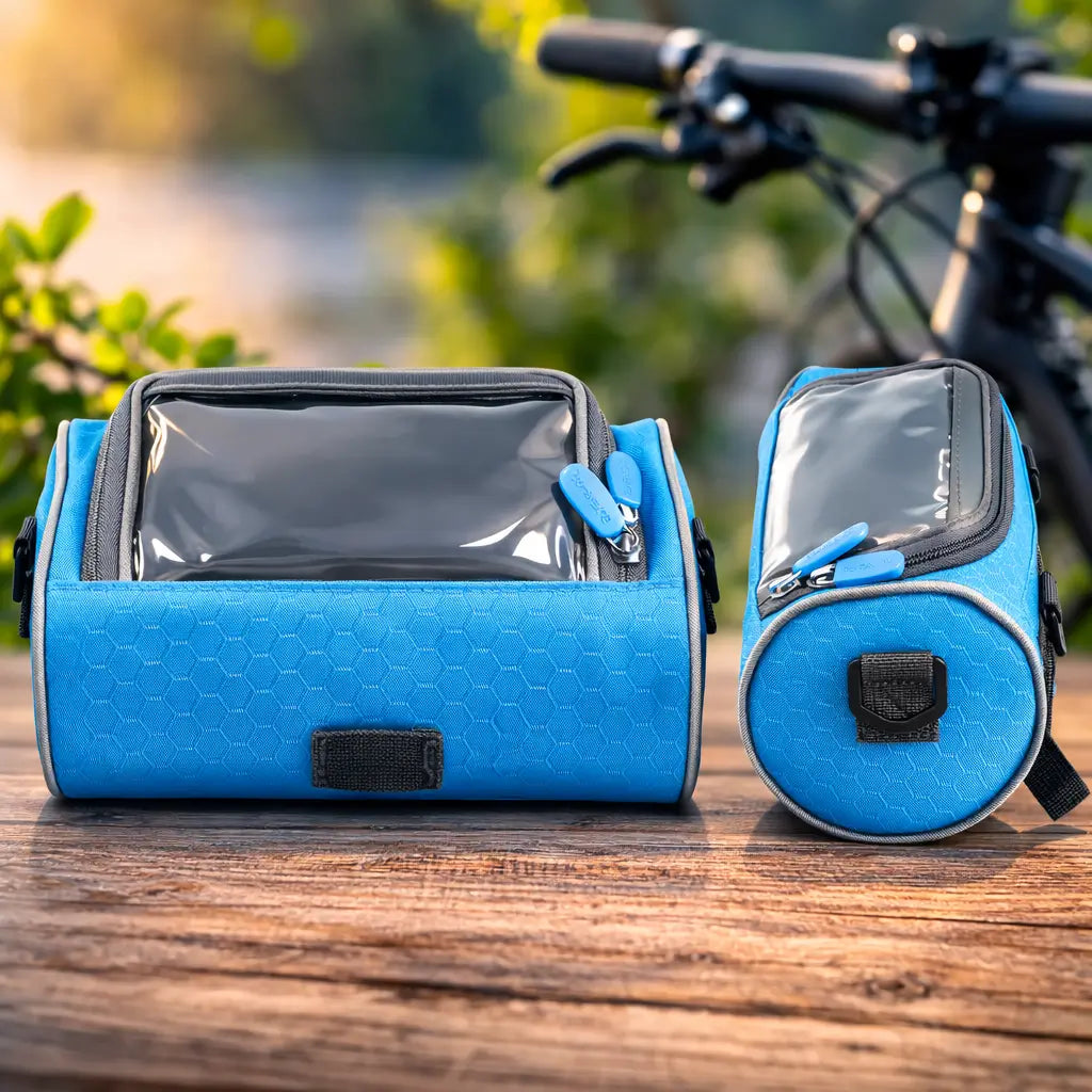 Bike Phone Mount Bag for Handlebars with Touch Window, Storage Pouch for Cycling Navigation, Keys & Essentials | Lonoma