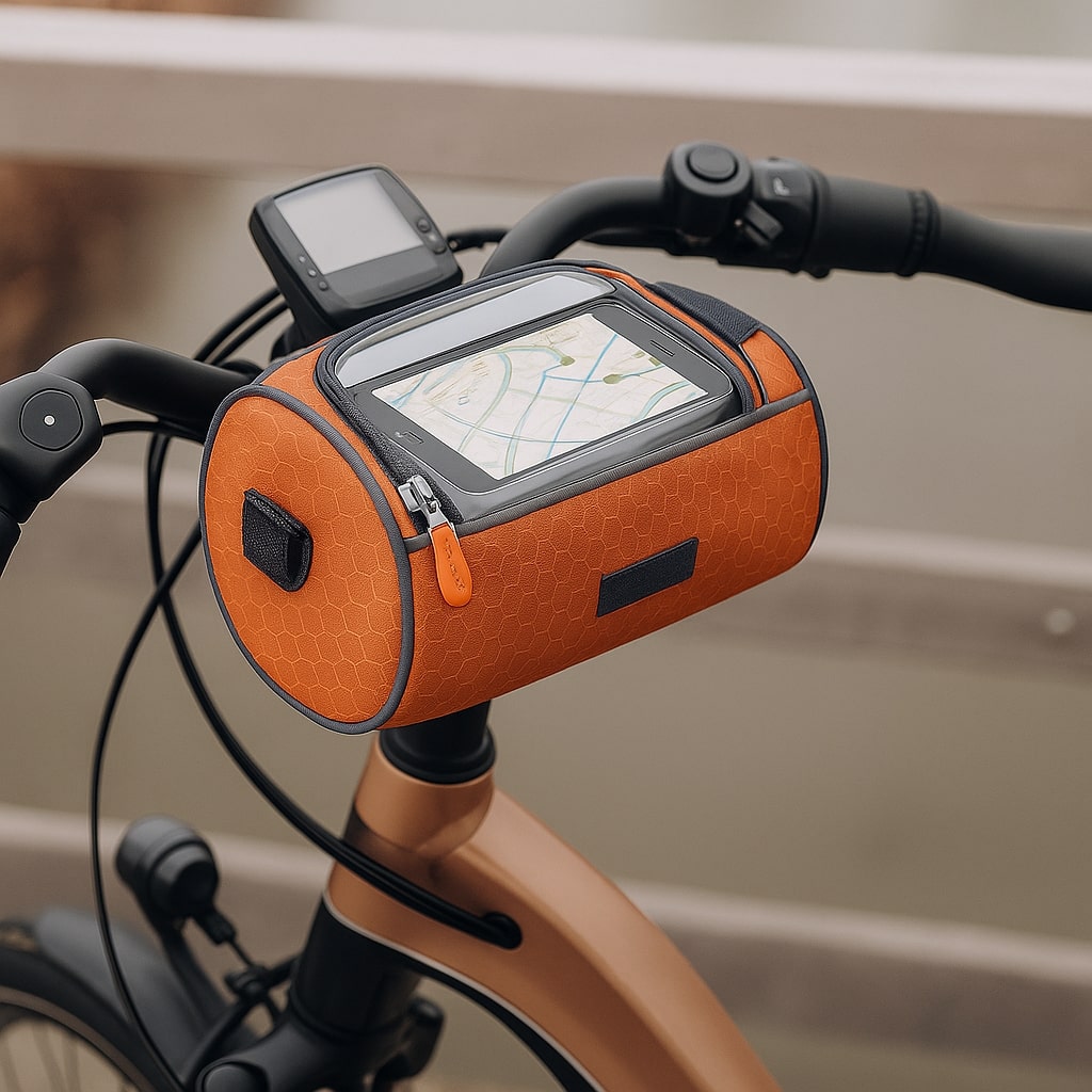 Bike Phone Mount Bag for Handlebars with Touch Window, Storage Pouch for Cycling Navigation, Keys & Essentials | Lonoma