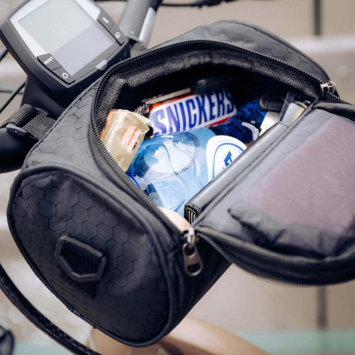 Bike Phone Mount Bag for Handlebars with Touch Window, Storage Pouch for Cycling Navigation, Keys & Essentials | Lonoma