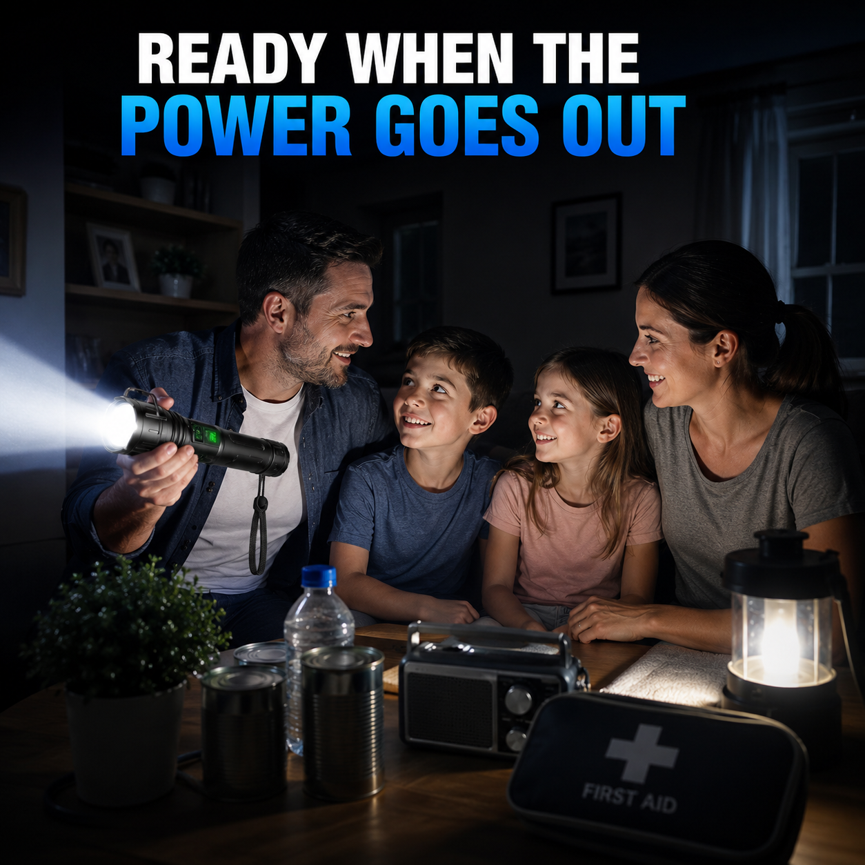 Lampe torche tactique rechargeable LED ultra-puissante étanche avec écran LCD fonction powerbank camping randonnée | Koossa
