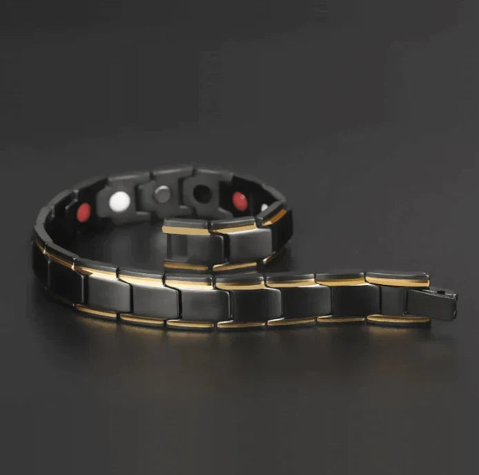 Bracelet Magnétique Hématite Acier Inoxydable Unisexe Étanche Fermoir Crochet Ajustable Élégant Minimaliste | Koossa
