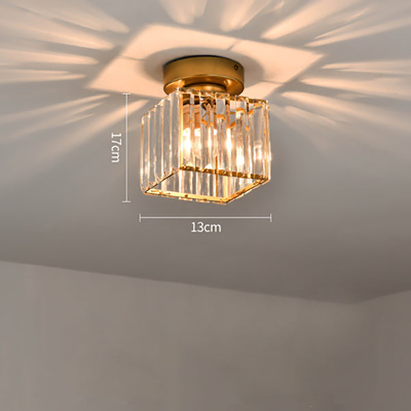 Plafonnier Cristal Élégant E27 Montage Apparent Moderne Noir Or Argenté pour Entrée Salon Chambre Bureau | Koossa