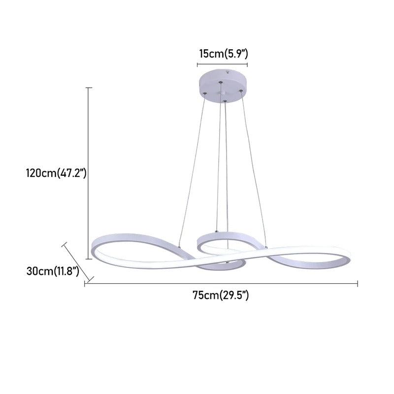 Suspension LED à Anneaux Réglable en Hauteur Trois Températures de Couleur Aluminium Acrylique Design Moderne | Koossa