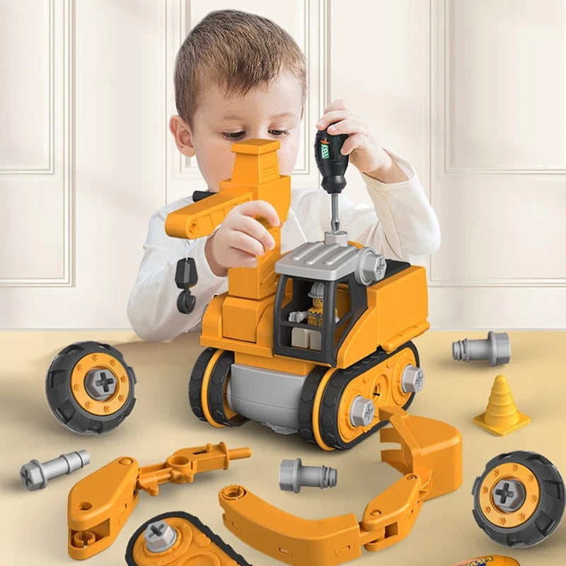 Take-Apart Truck Toy Set with Electric Screwdriver for Kids Ages 3+ | STEM Building Vehicle, Construction Toy for Toddlers & Preschoolers | Lonoma